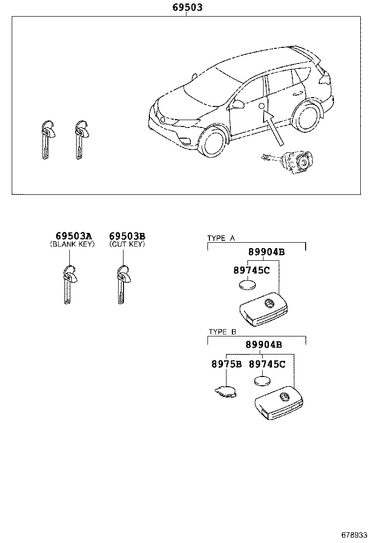 69005-42690 CYLINDER SET, LOCK product image
