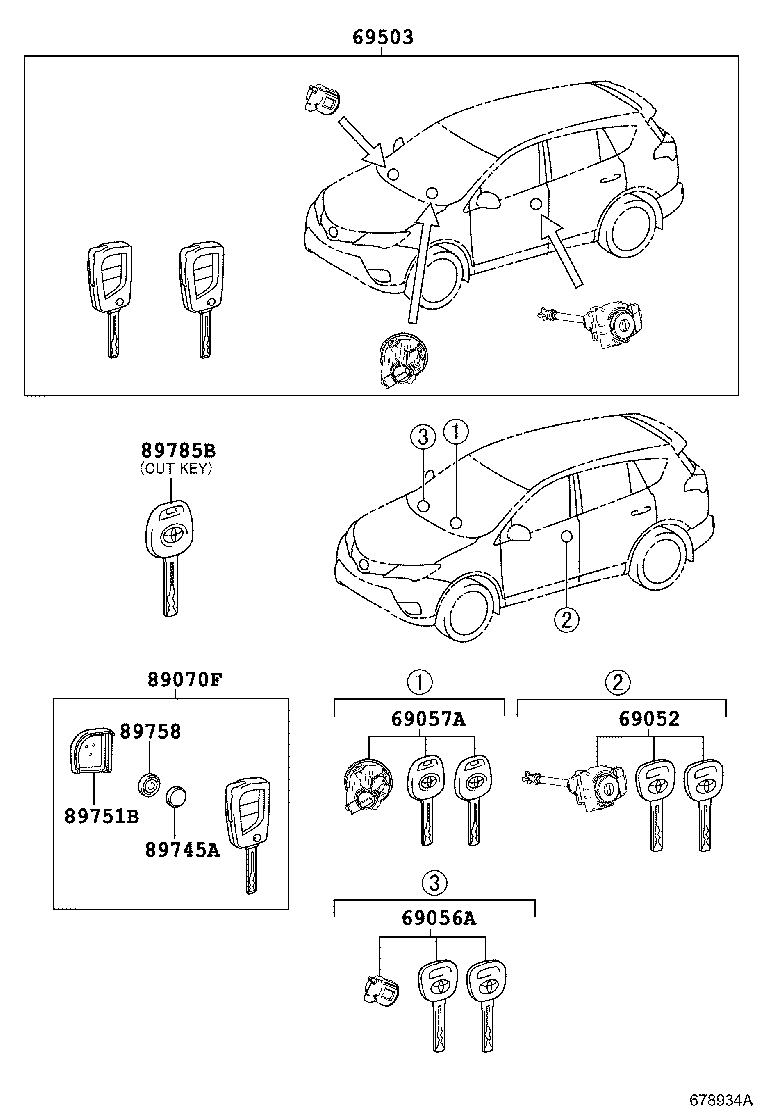 69005-42600 CYLINDER SET, LOCK product image