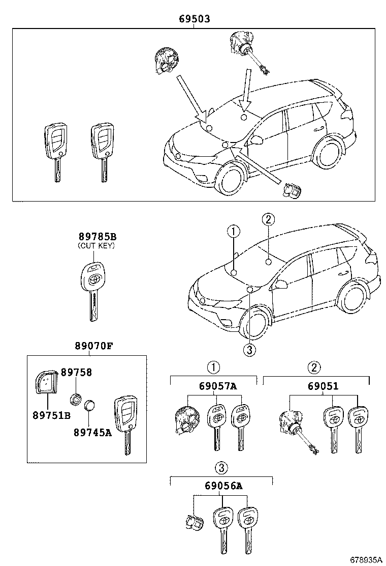 69005-42600 CYLINDER SET, LOCK product image