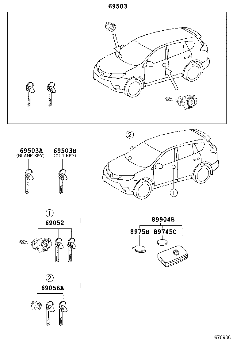 69005-42600 CYLINDER SET, LOCK product image