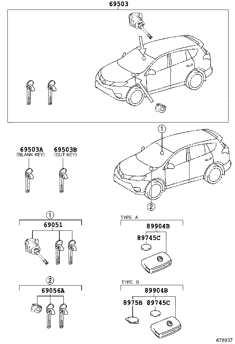 69005-42600 CYLINDER SET, LOCK product image