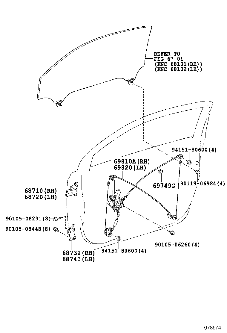 68720-12151 HINGE ASSY, FRONT DOOR, UPPER LH product image