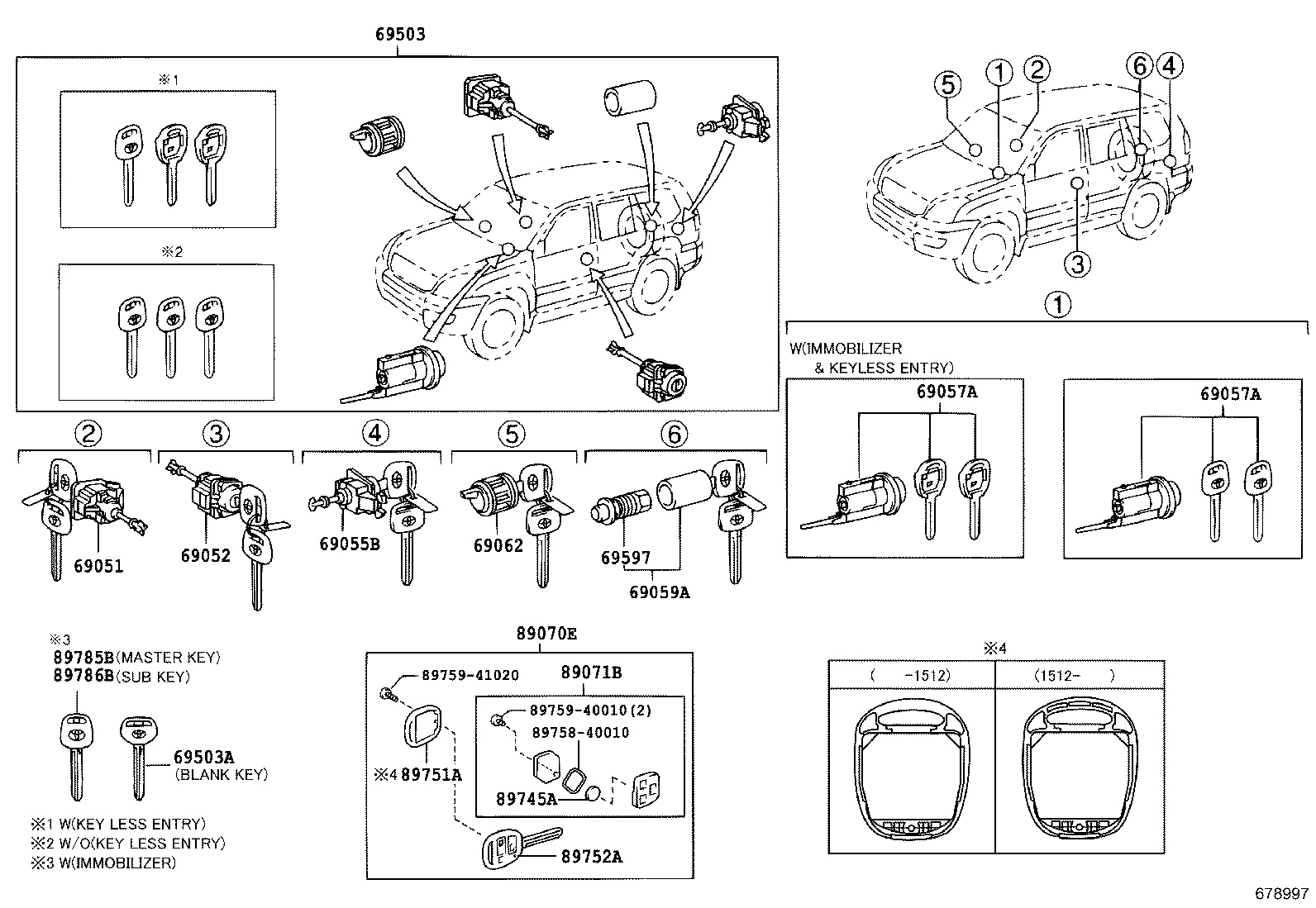 69005-6C070 CYLINDER SET, LOCK product image