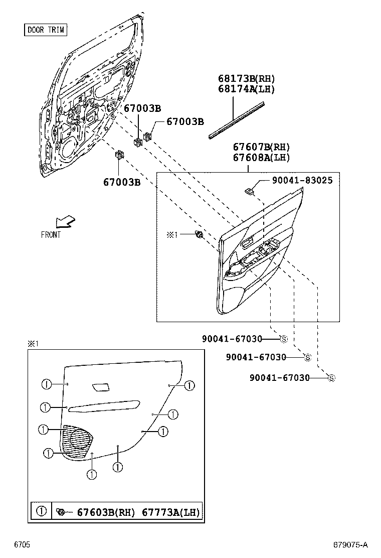 68113-BZ360 GLASS SUB-ASSY, REAR DOOR, RH product image