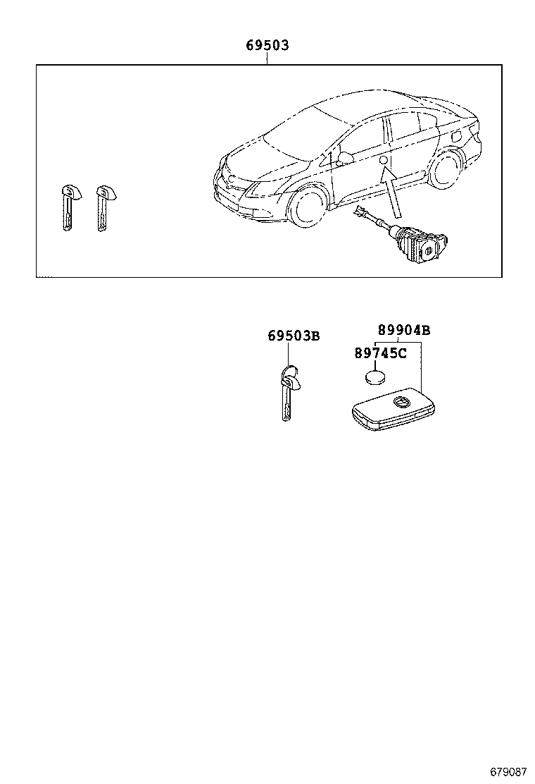 69005-05160 CYLINDER SET, LOCK product image