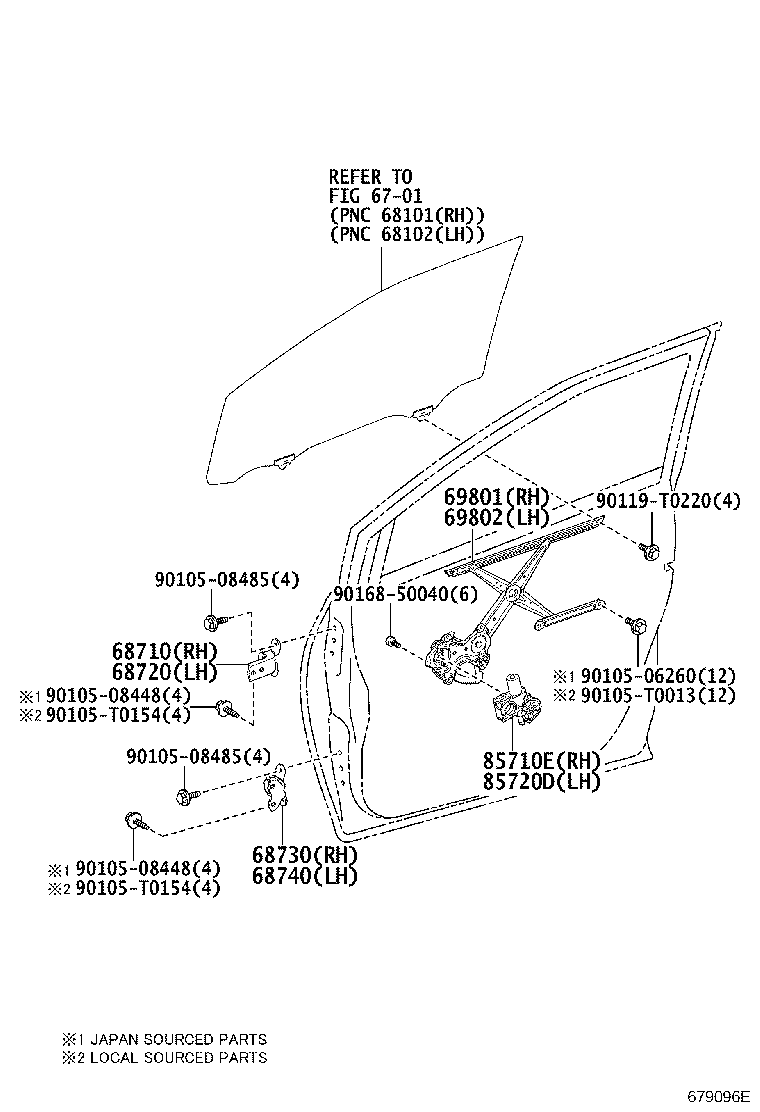 85710-0D321 MOTOR ASSY, POWER WINDOW REGULATOR, RH product image