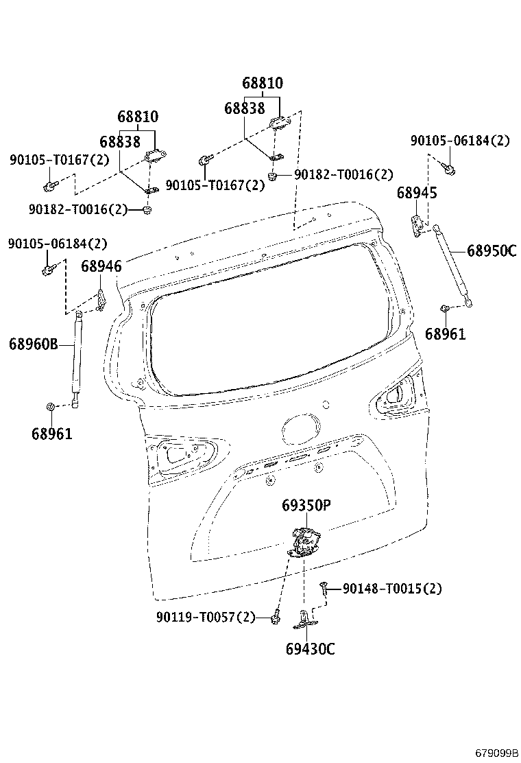 68950-0D120 STAY ASSY, BACK DOOR, RH product image