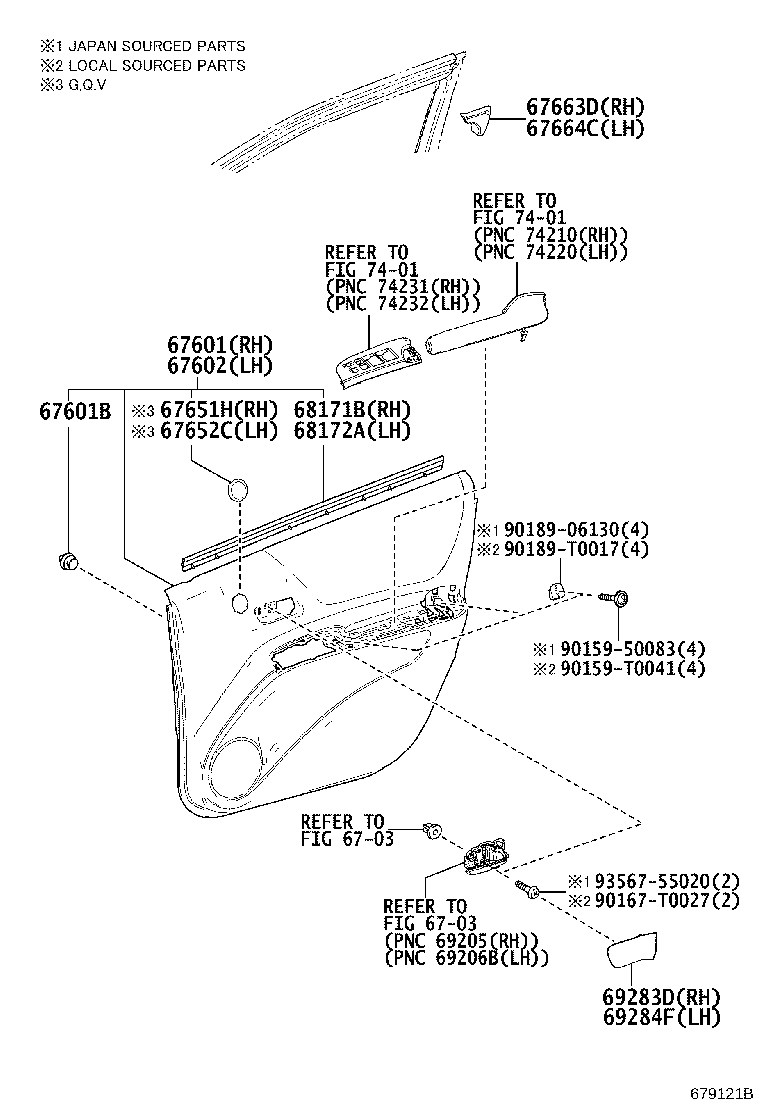 67401-0D080 FRAME SUB-ASSY, FRONT DOOR, FRONT LOWER RH product image