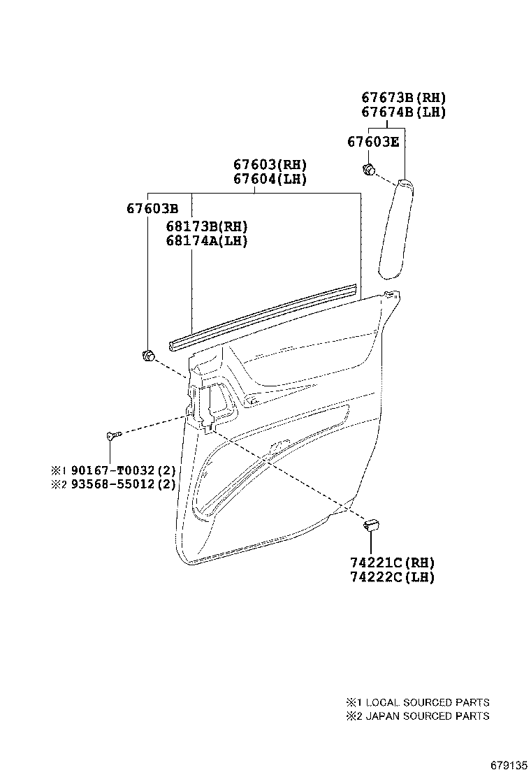 67897-0D030 CUSHION, REAR DOOR PANEL product image