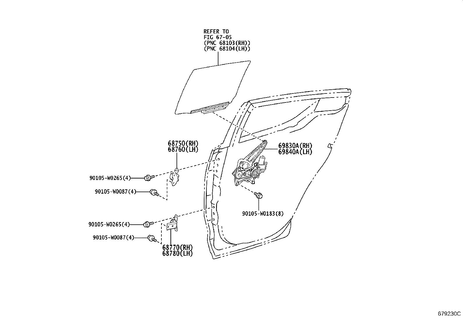 Toyota 68760-0H010 HINGE ASSY, REAR DOOR, UPPER LH