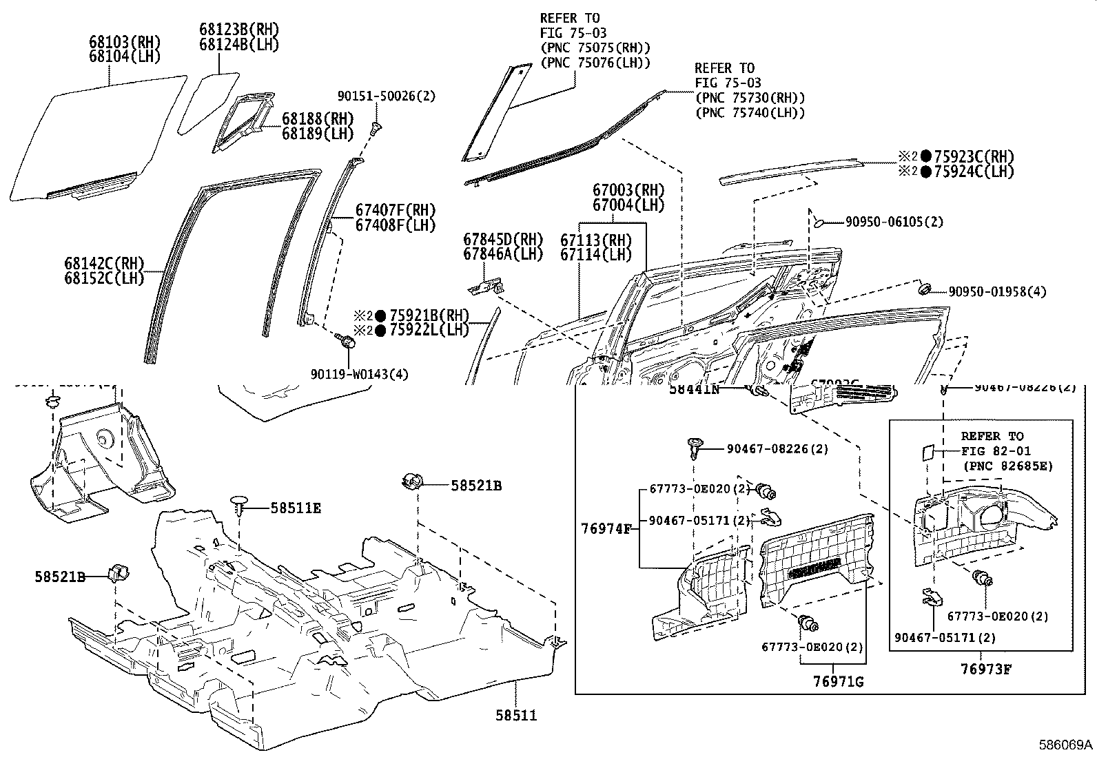 Toyota 67004-F4010 PANEL SUB-ASSY, REAR DOOR, LH