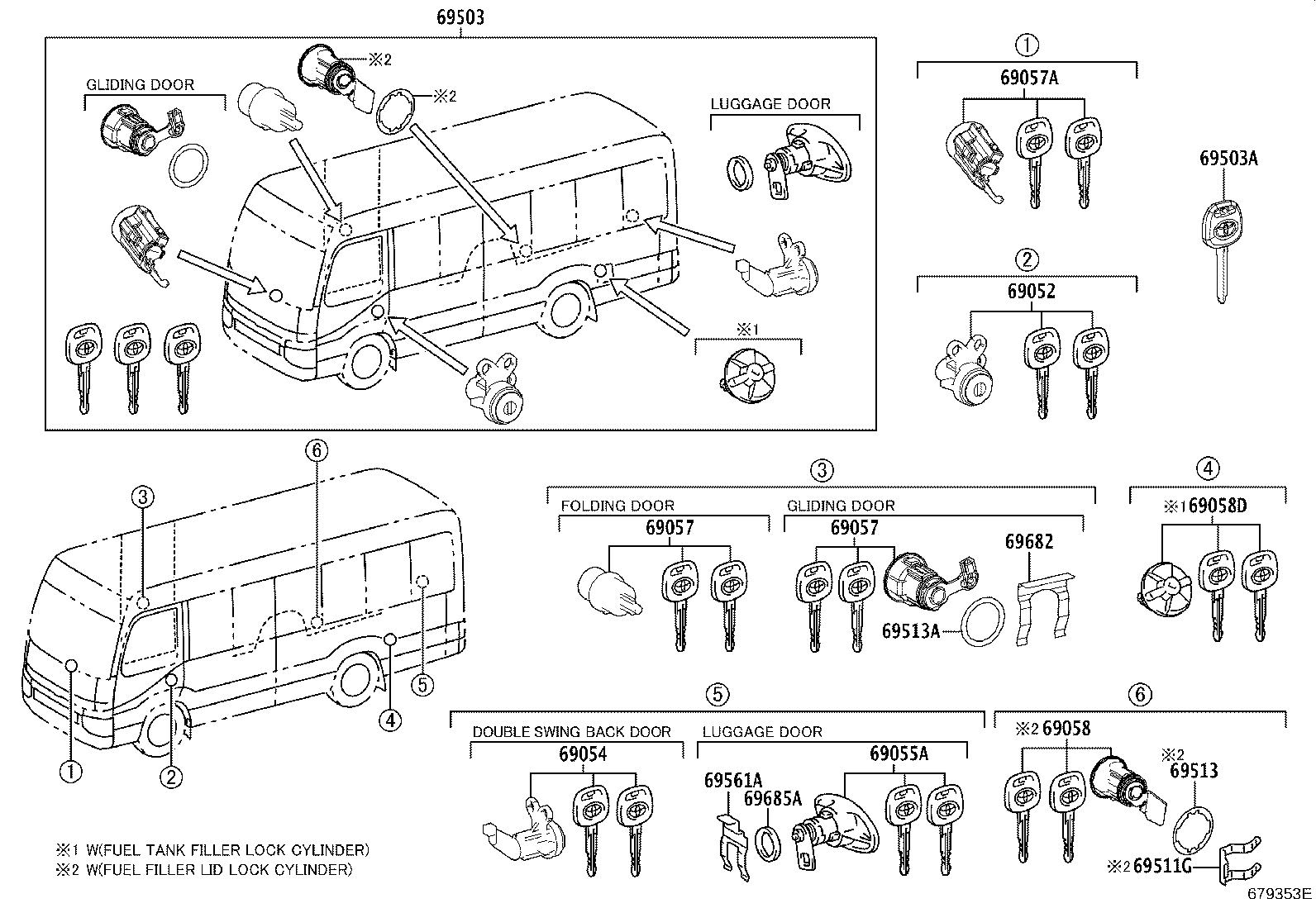 69005-36B50 CYLINDER SET, LOCK product image