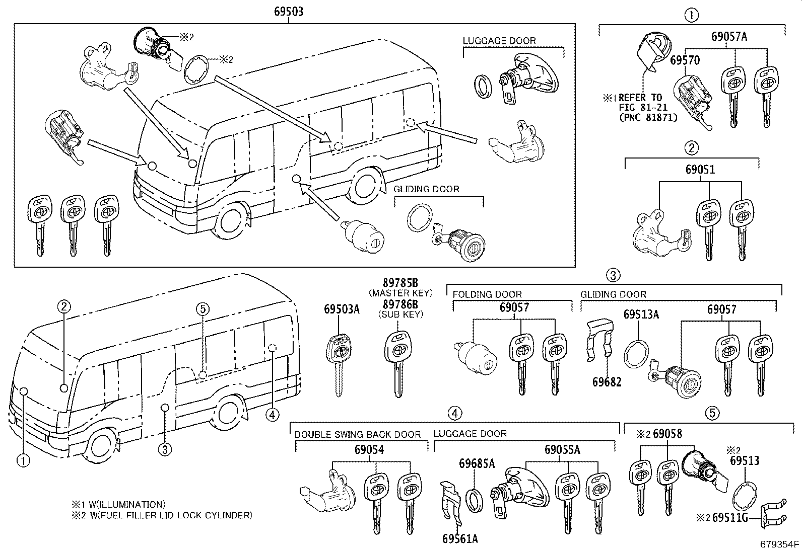 69005-36B50 CYLINDER SET, LOCK product image