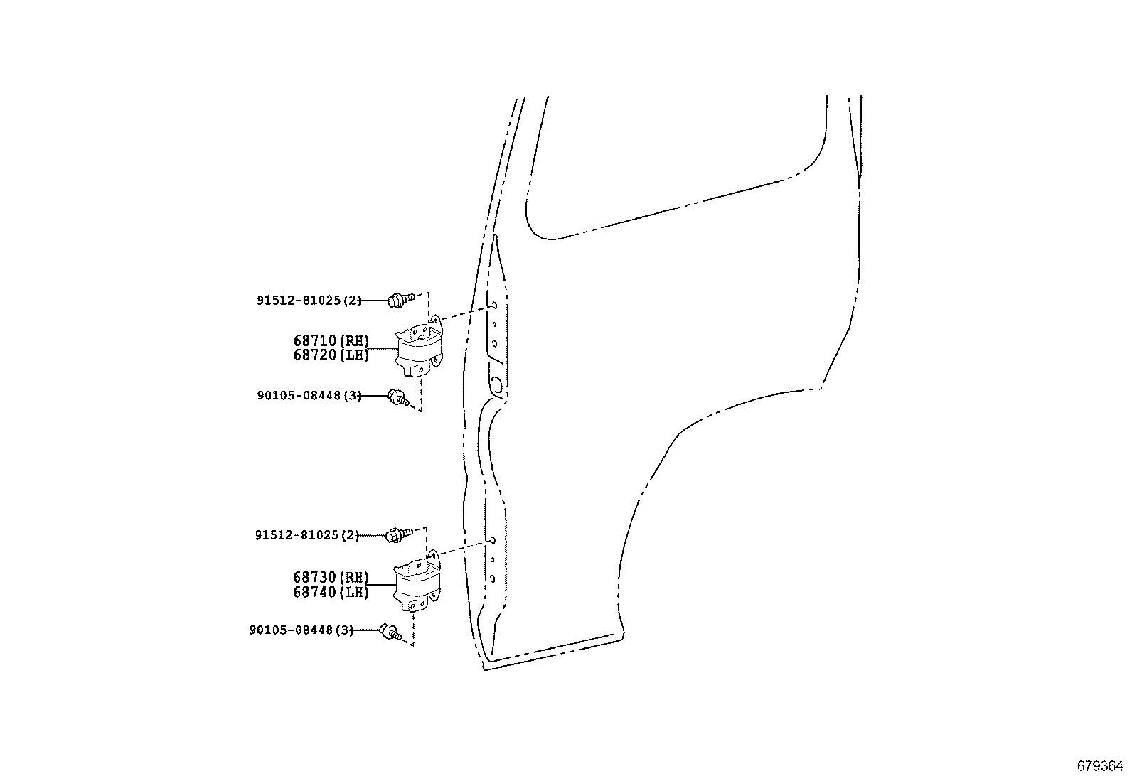 68740-36020 HINGE ASSY, FRONT DOOR, UPPER LH product image
