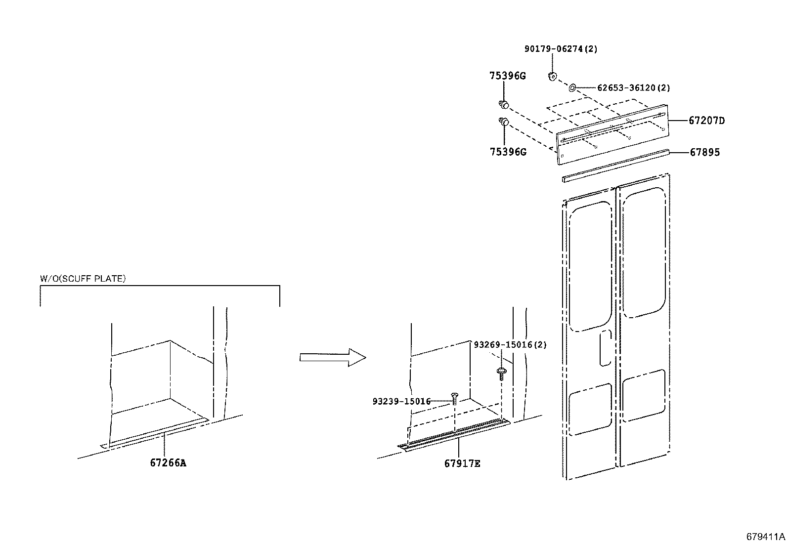67897-36030 CUSHION, CENTER DOOR product image