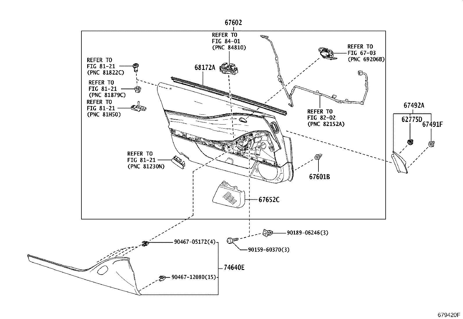 67862-11010 WEATHERSTRIP, FRONT DOOR, LH product image
