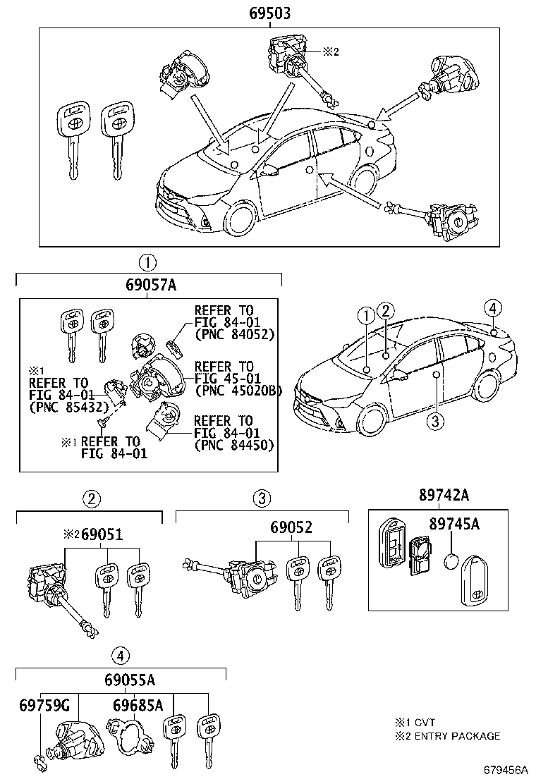 69005-0DA20 CYLINDER SET, LOCK product image