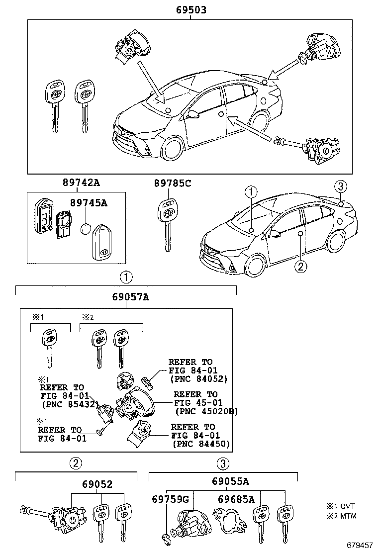 69005-0DA20 CYLINDER SET, LOCK product image