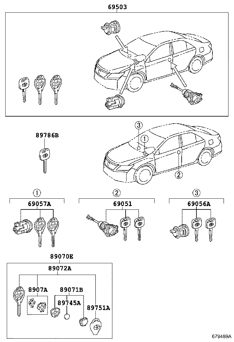 69005-06471 CYLINDER SET, LOCK product image