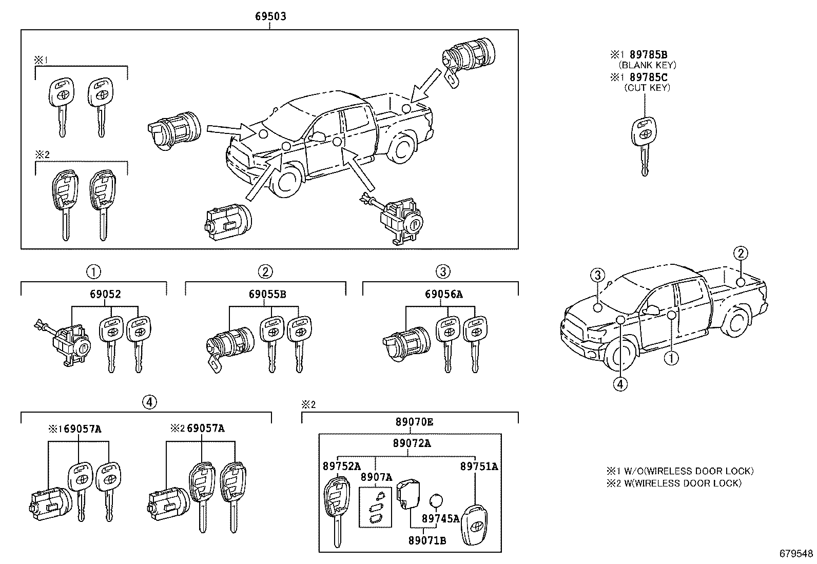 69005-0C230 CYLINDER SET, LOCK product image