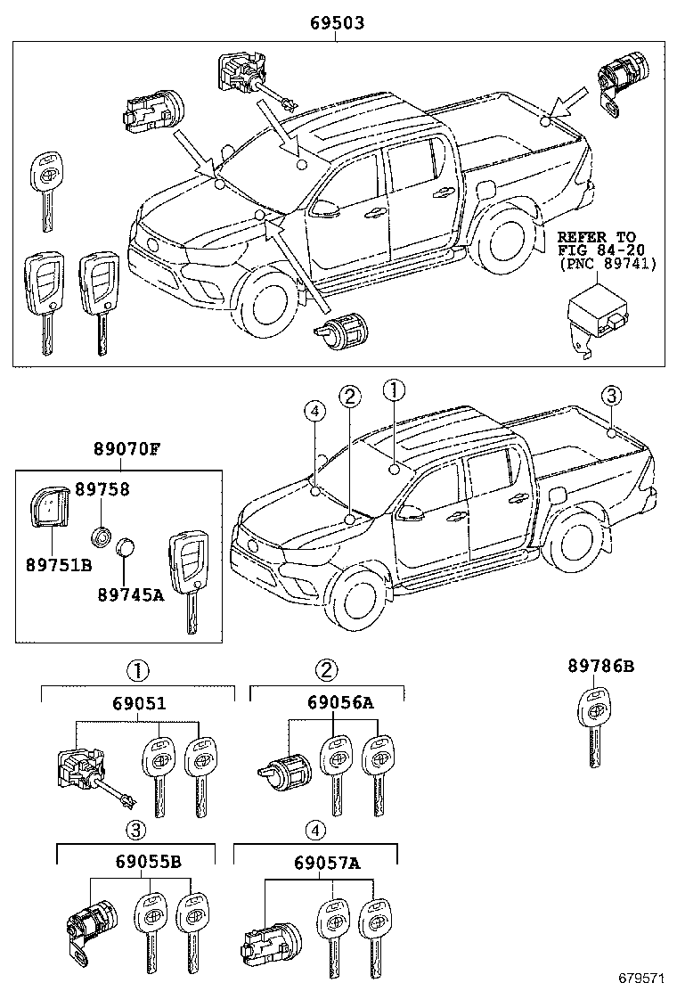 69005-0K400 CYLINDER SET, LOCK product image