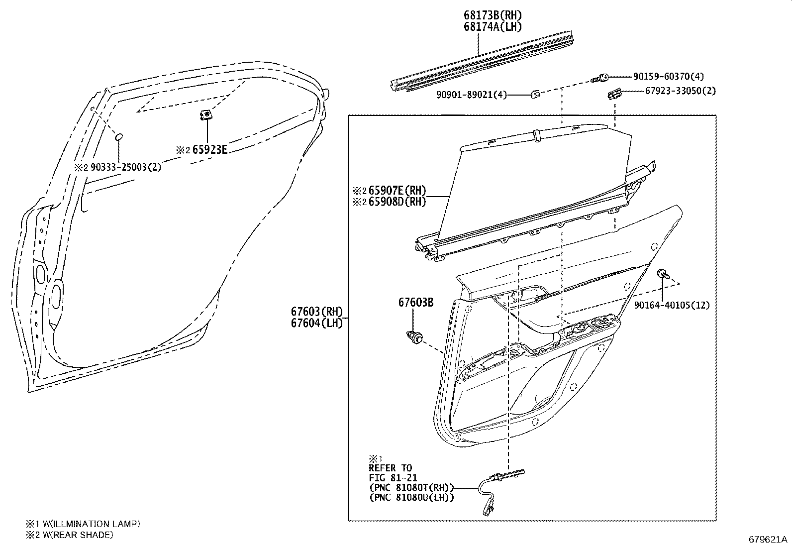 67003-33280 PANEL SUB-ASSY, REAR DOOR, RH product image