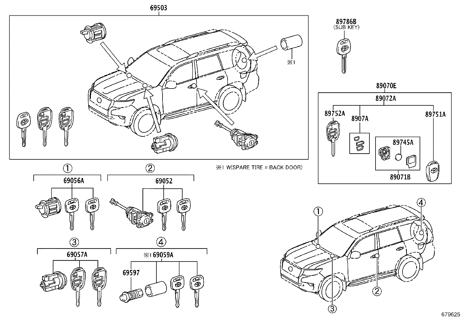 69005-60L40 CYLINDER SET, LOCK product image