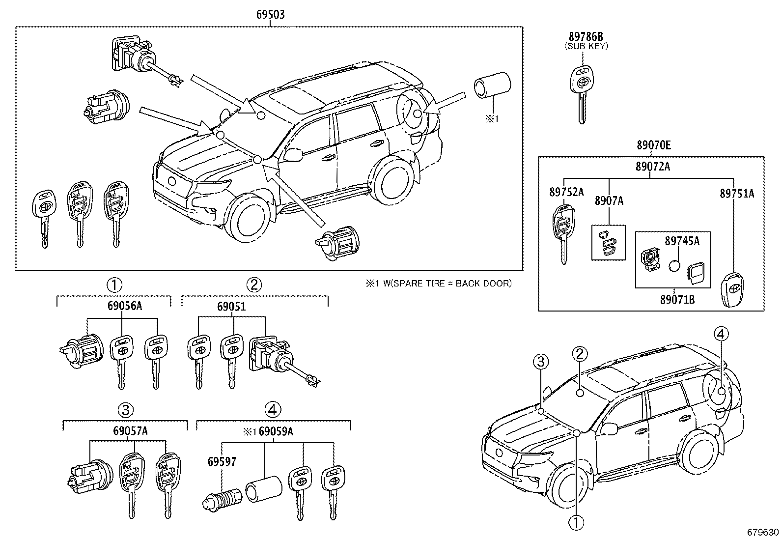 69005-60L40 CYLINDER SET, LOCK product image