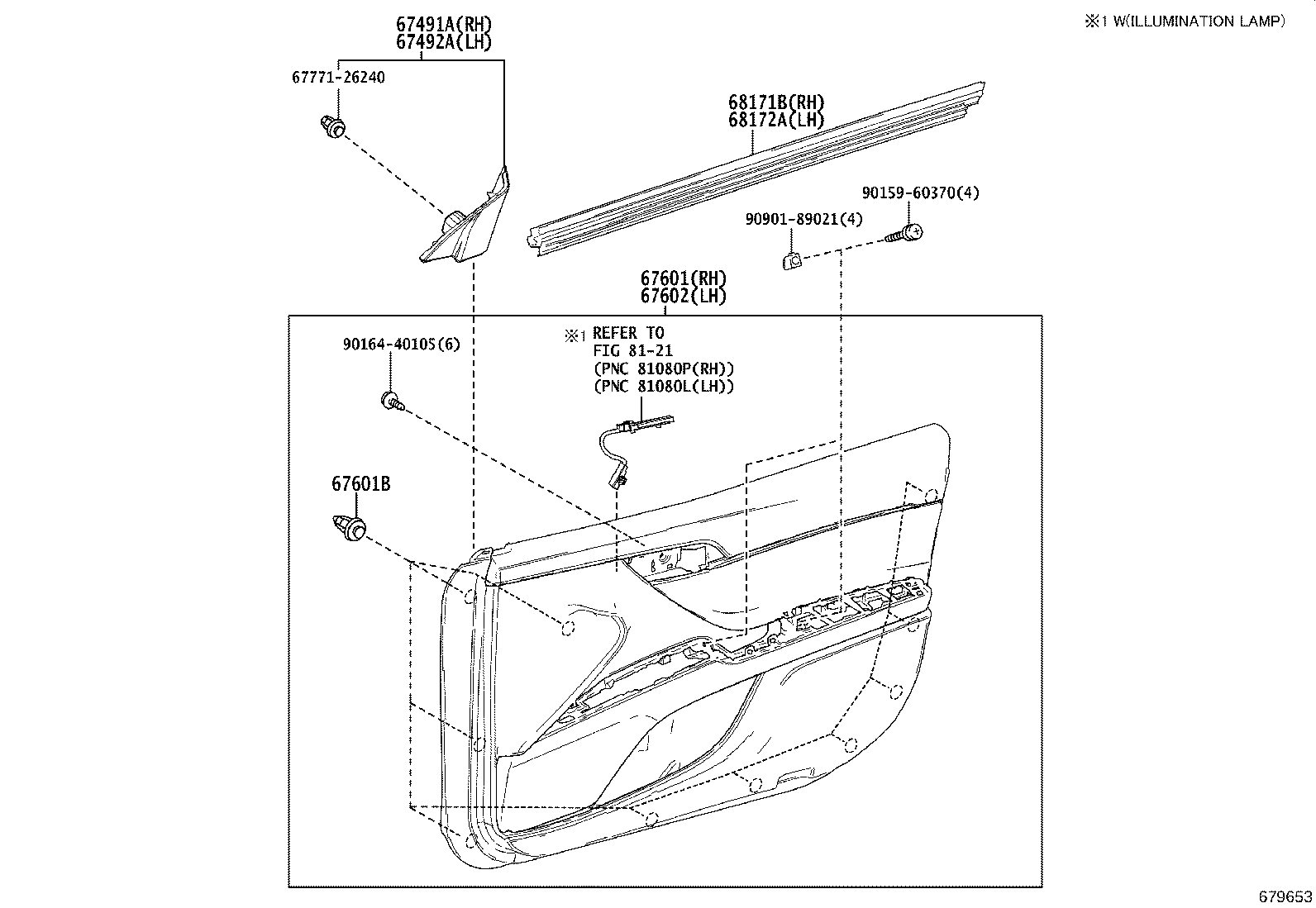 67002-33260 PANEL SUB-ASSY, FRONT DOOR, LH product image