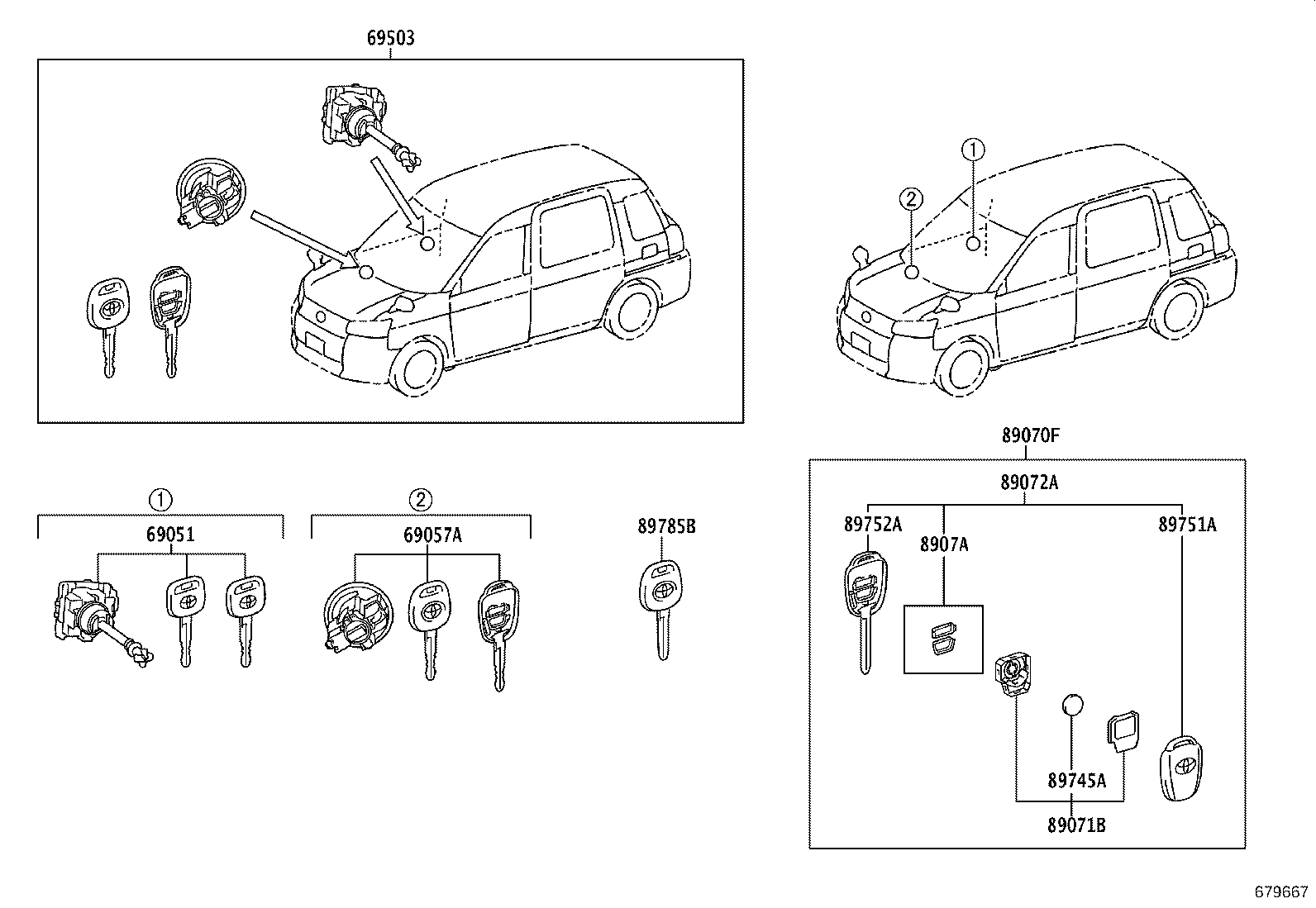 69005-15111 CYLINDER SET, LOCK product image