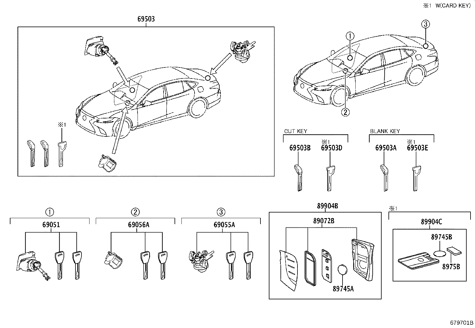 89751-60170 HOUSING SET, DOOR CONTROL TRANSMITTER (FOR SMART KEY) product image