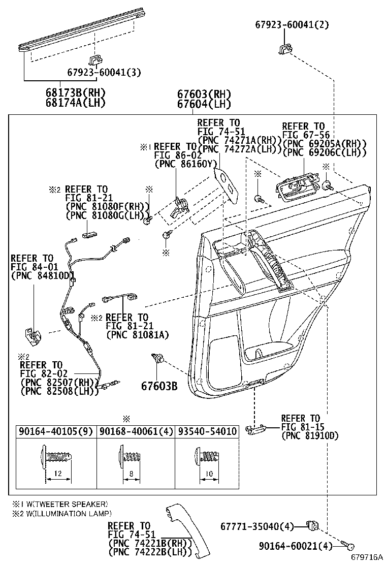 68104-0G040 GLASS SUB-ASSY, REAR DOOR, LH product image