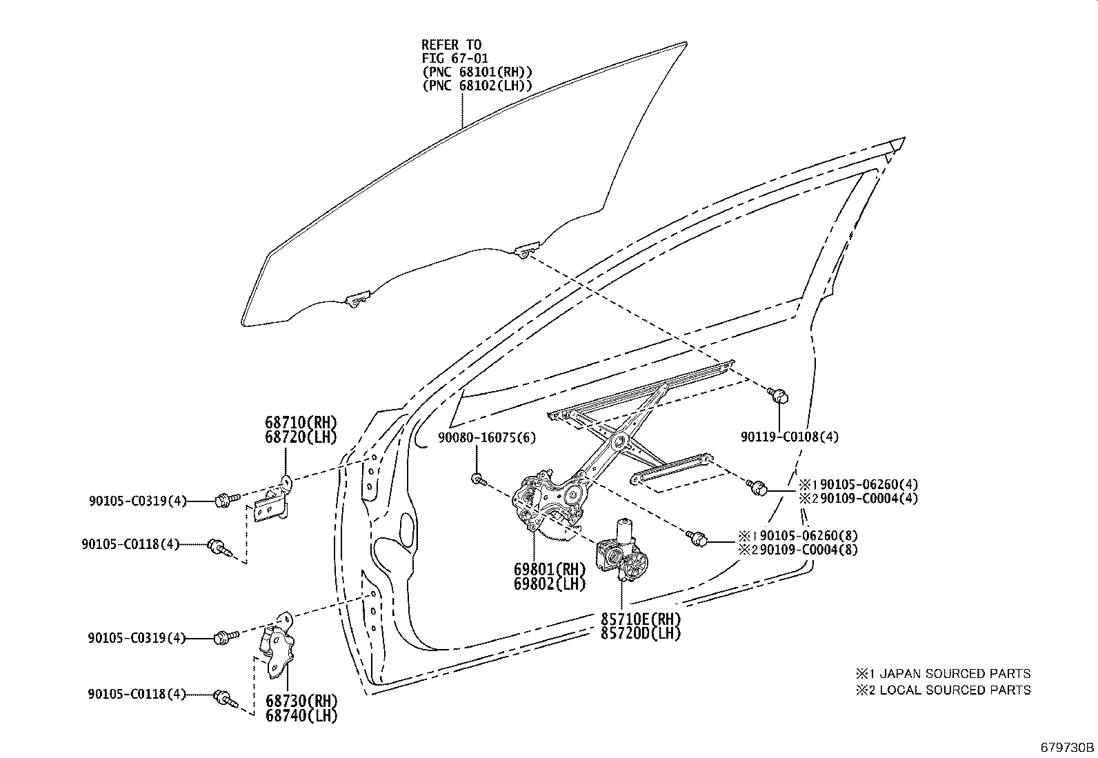 85720-06331 MOTOR ASSY, POWER WINDOW REGULATOR, LH product image