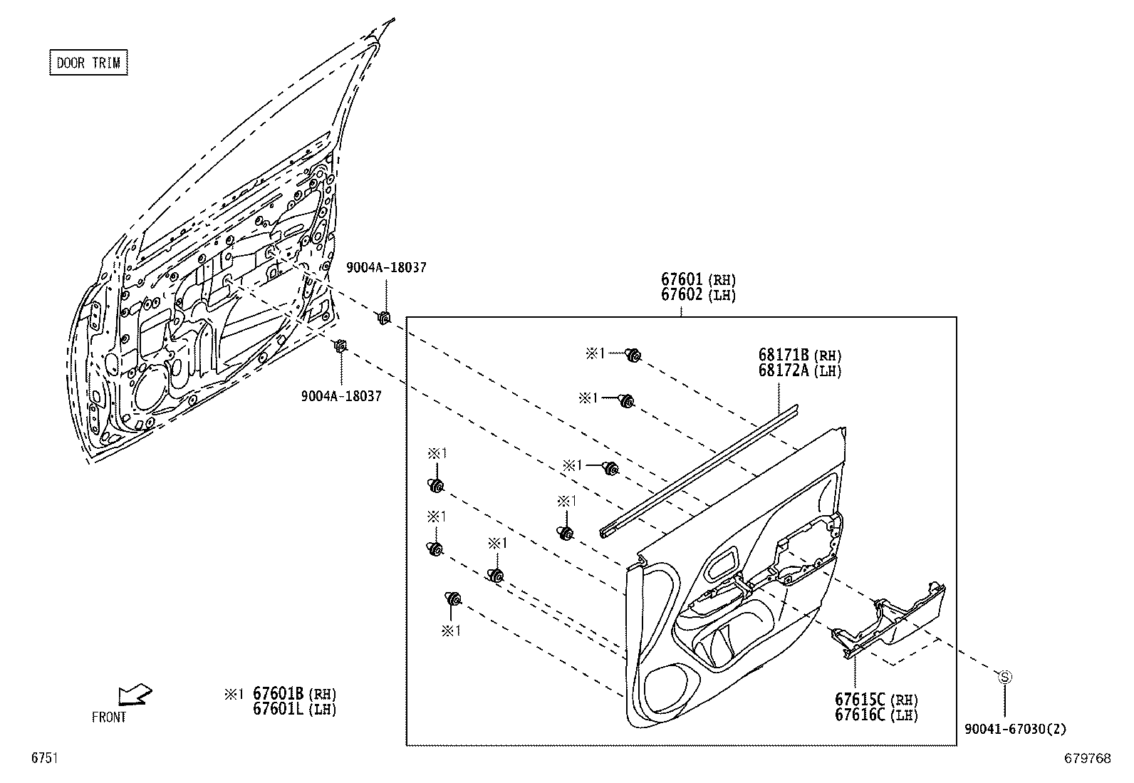 67002-BZ640 PANEL SUB-ASSY, FRONT DOOR, LH product image