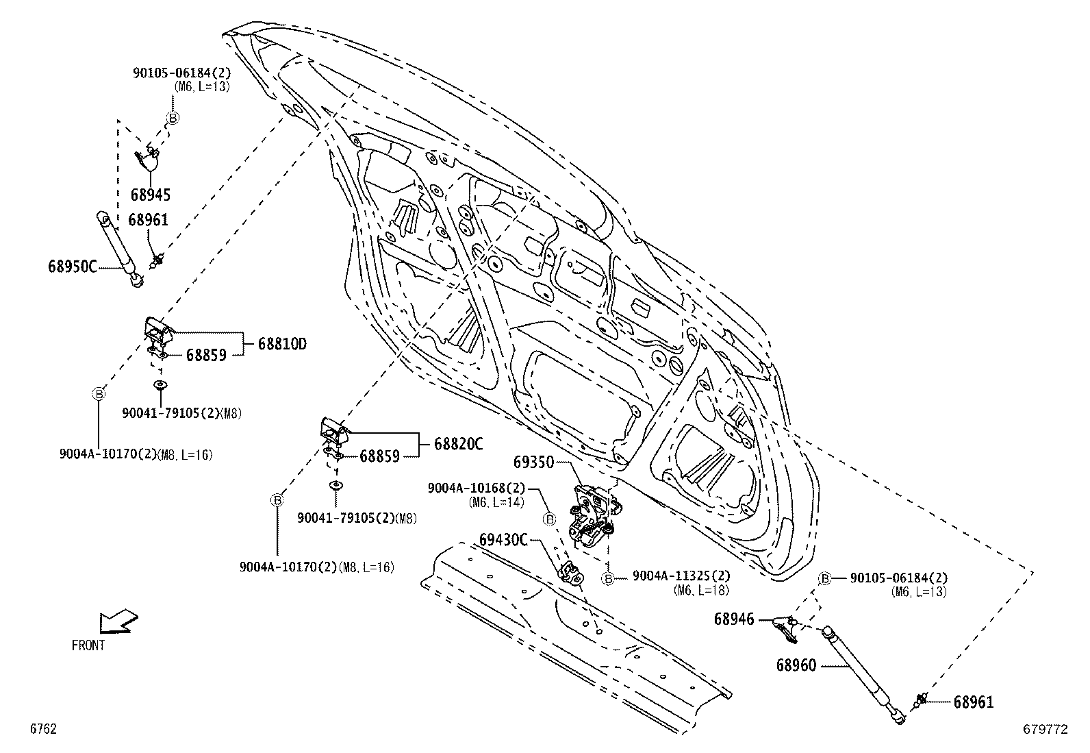 68960-BZ280 STAY ASSY, BACK DOOR, LH product image