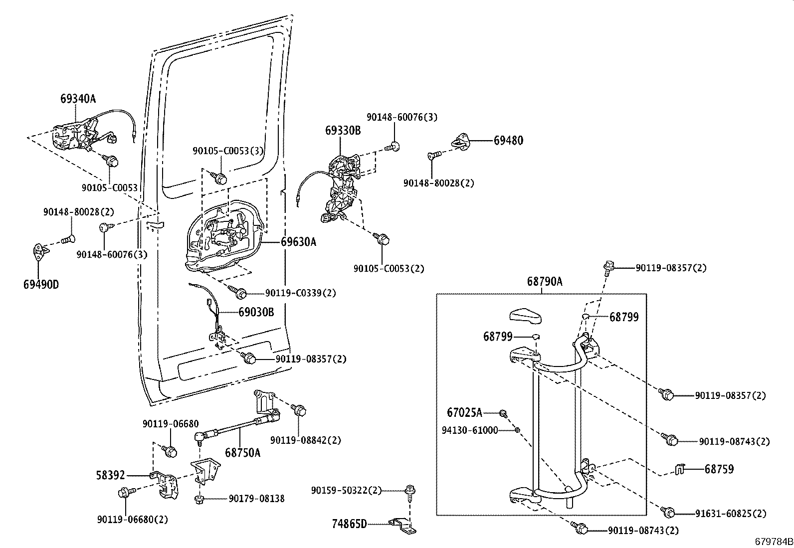 62989-0S010 COVER, CENTER DOOR LOCK product image