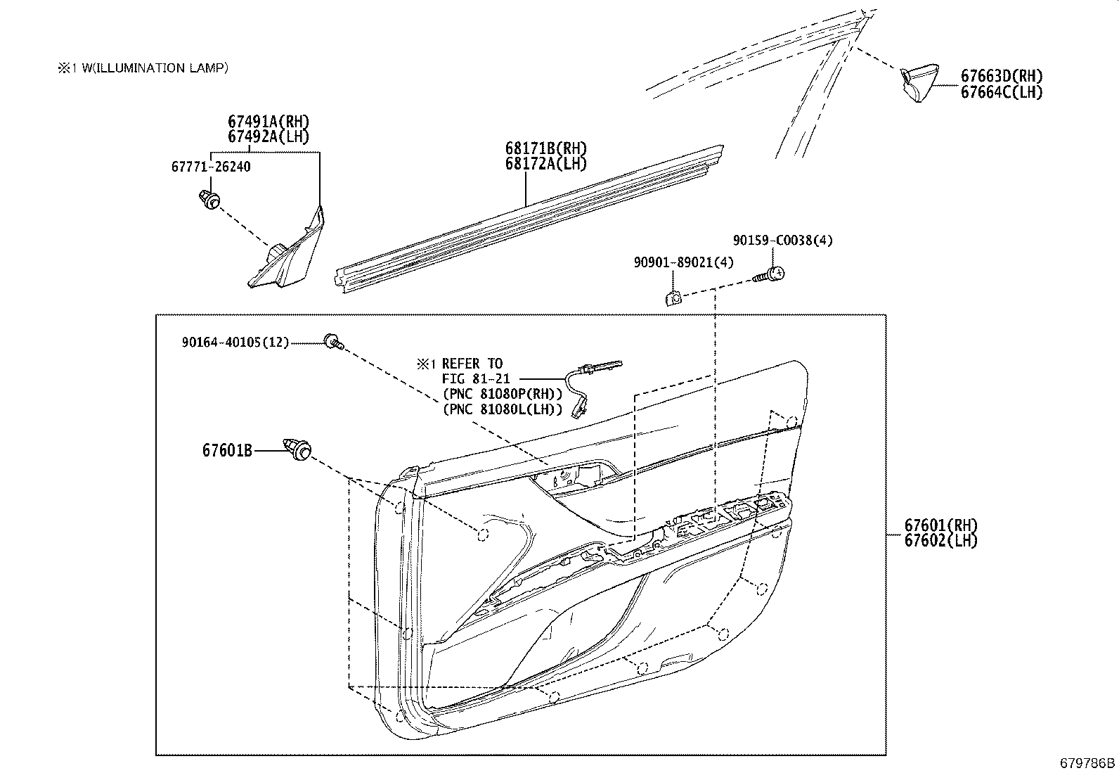 67401-06170 FRAME SUB-ASSY, FRONT DOOR, FRONT LOWER RH product image