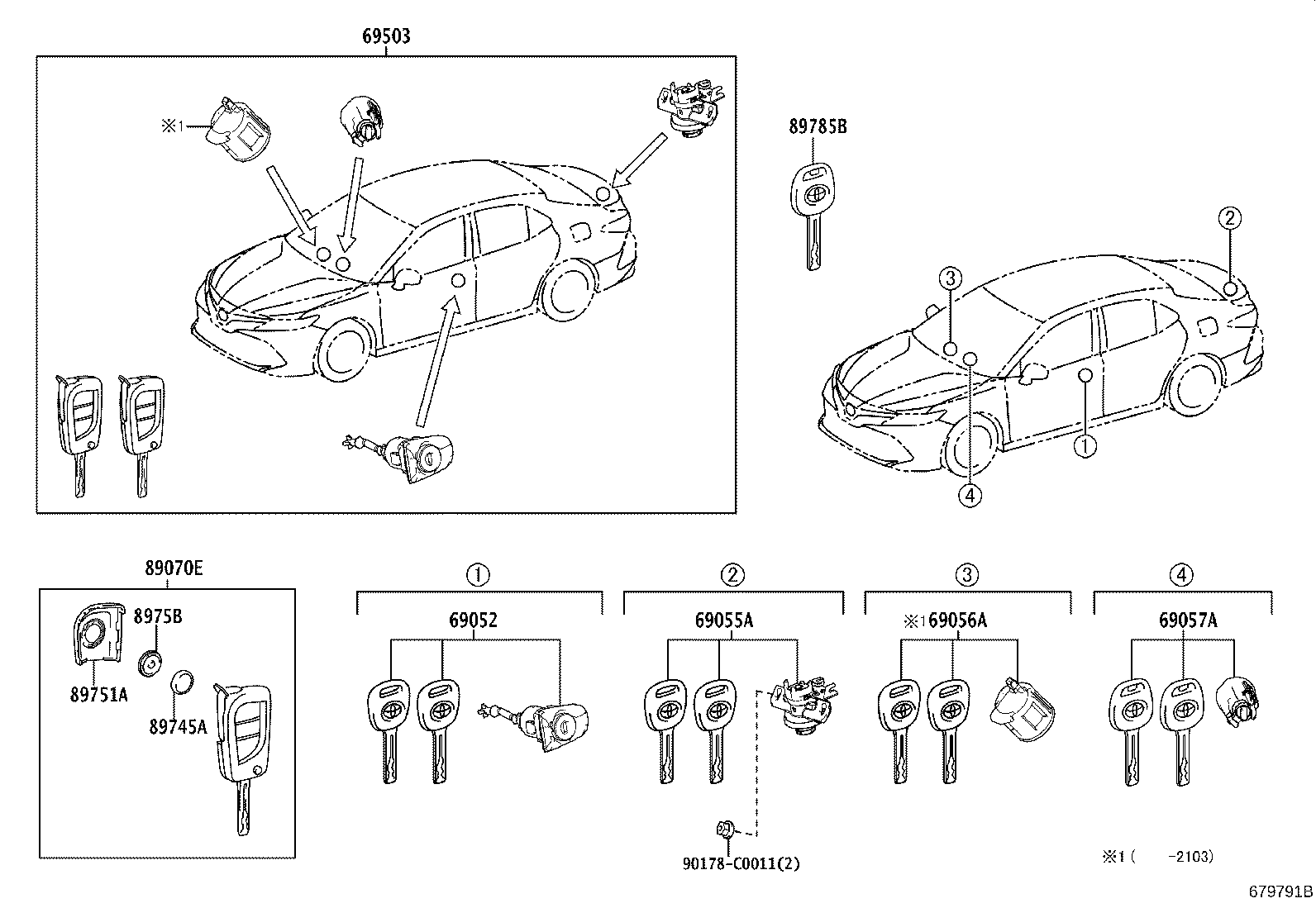 69005-06800 CYLINDER SET, LOCK product image