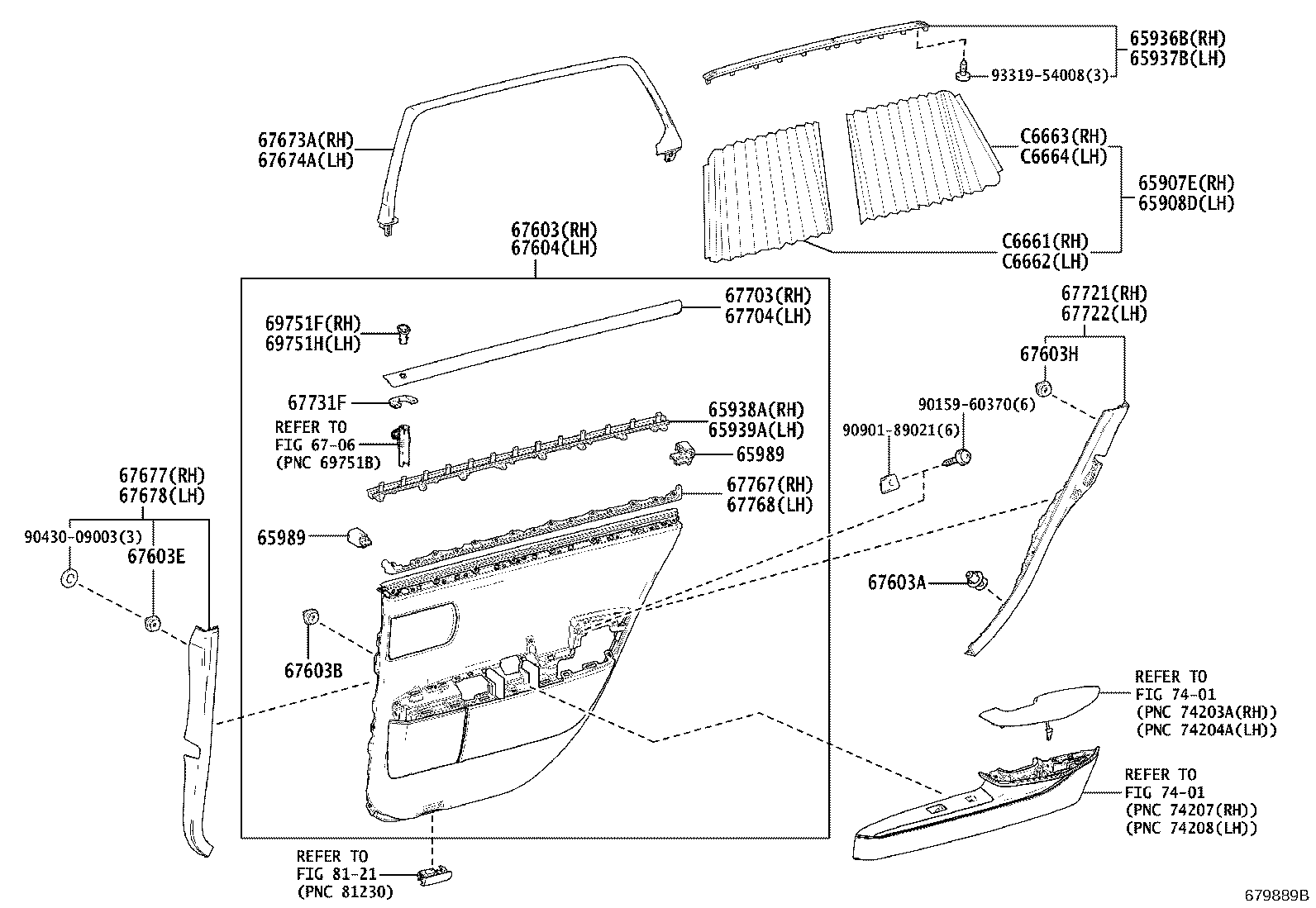 67044-40130 FRAME SUB-ASSY, REAR DOOR WINDOW, LH product image