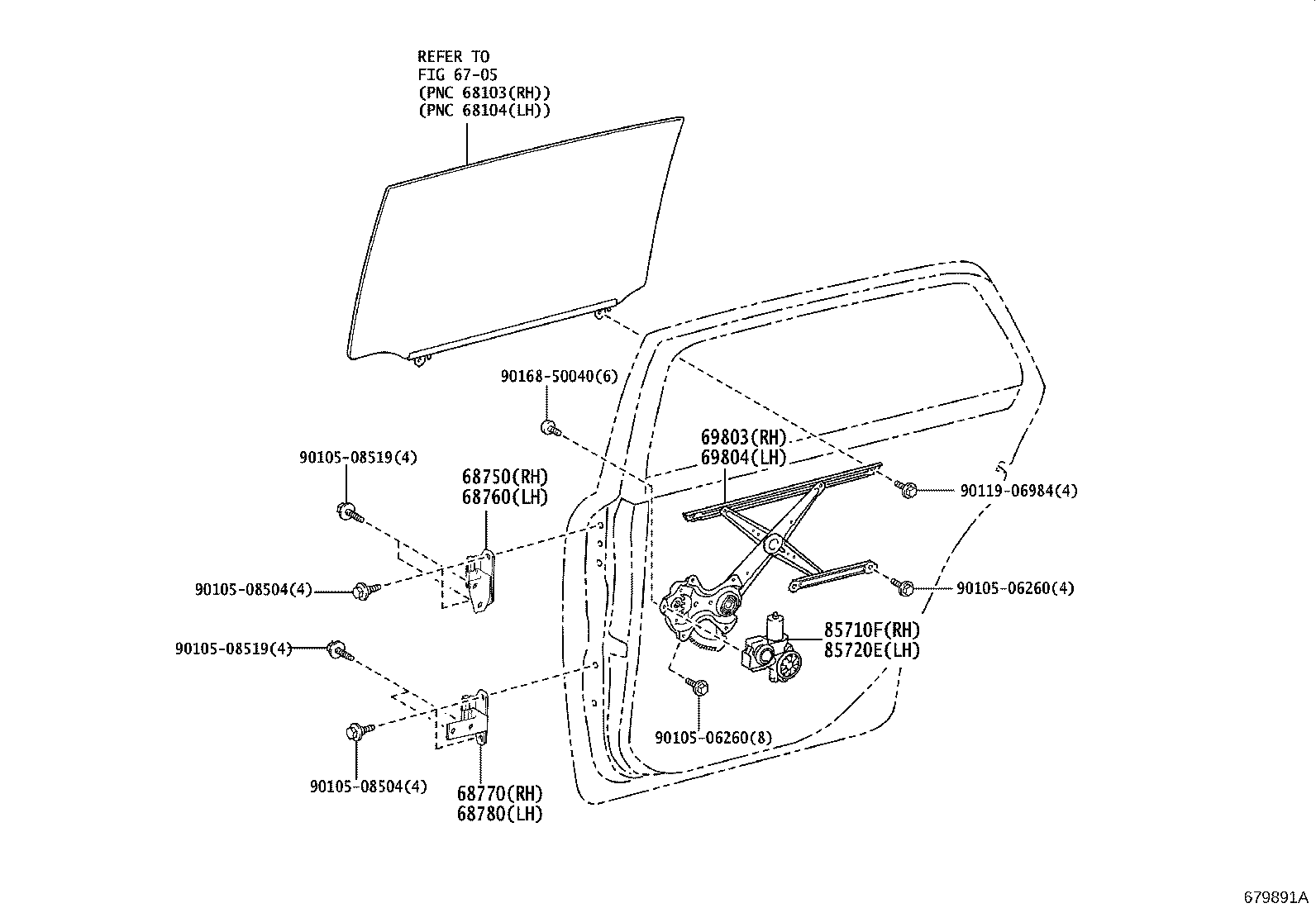85720-40160 MOTOR ASSY, POWER WINDOW REGULATOR, LH product image