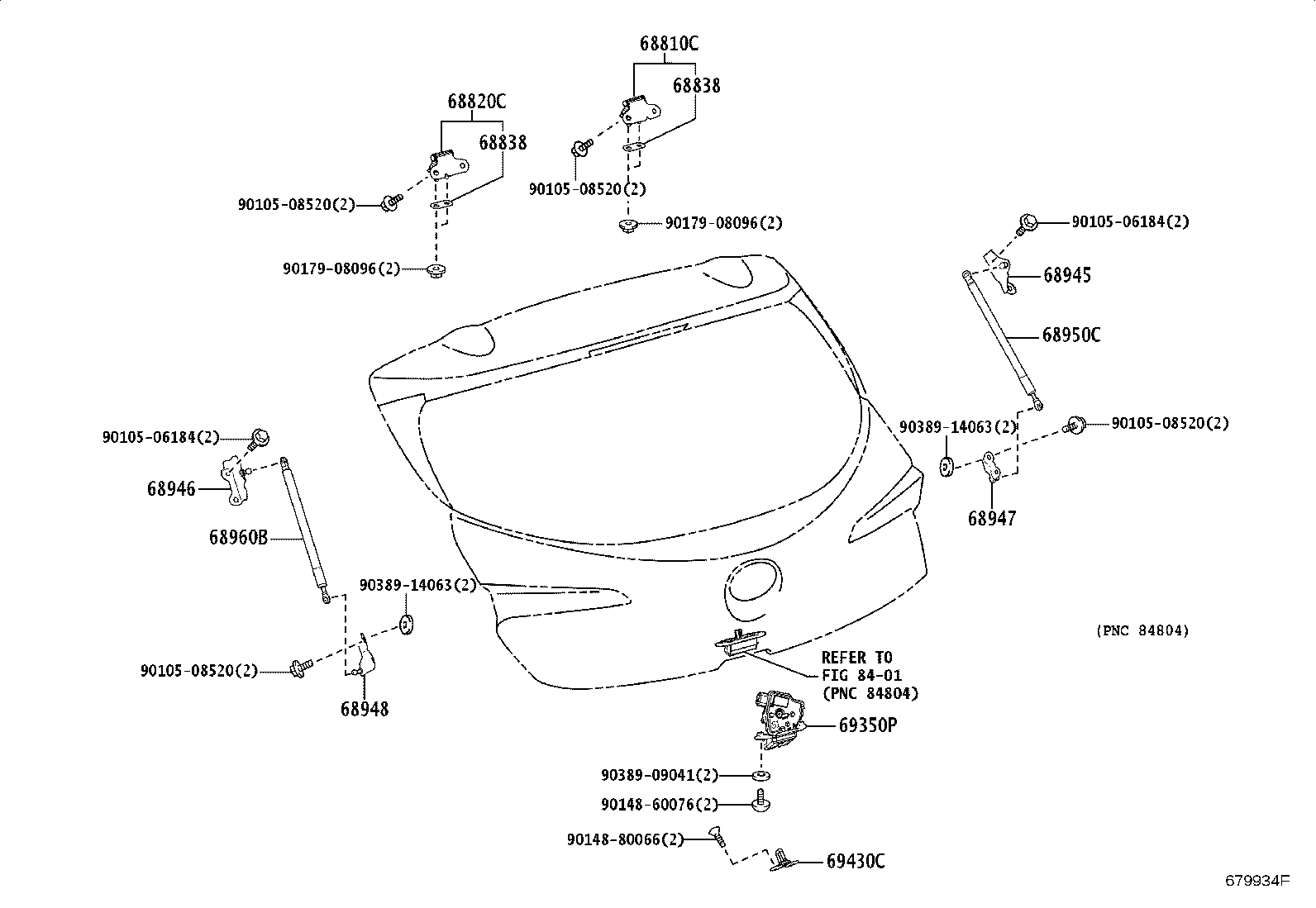 Toyota 68820-12030 HINGE ASSY, BACK DOOR, LH