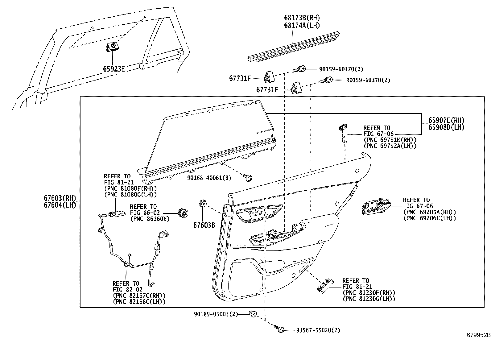 67003-30690 PANEL SUB-ASSY, REAR DOOR, RH product image