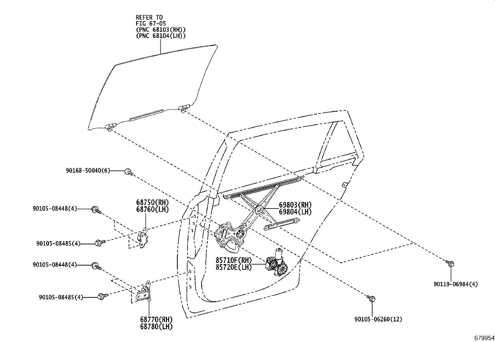 85720-30560 MOTOR ASSY, POWER WINDOW REGULATOR, LH product image