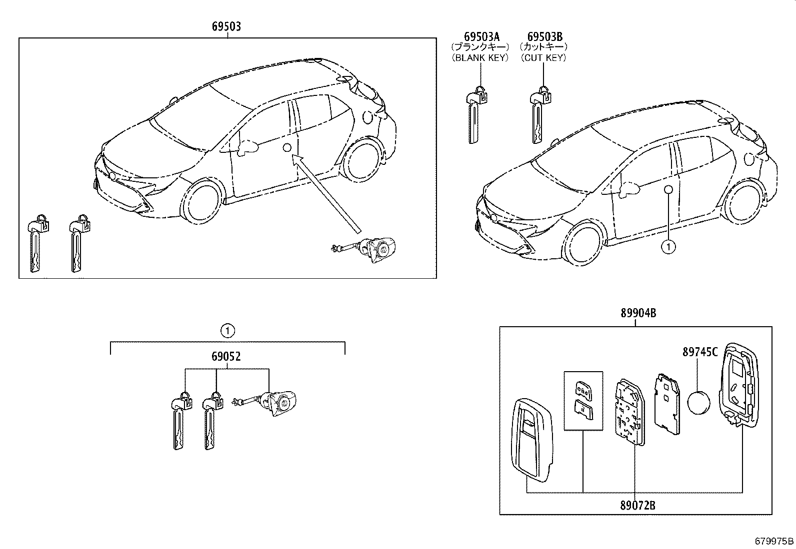 Toyota 89072-16180 HOUSING SET, DOOR CONTROL TRANSMITTER (FOR SMART KEY)