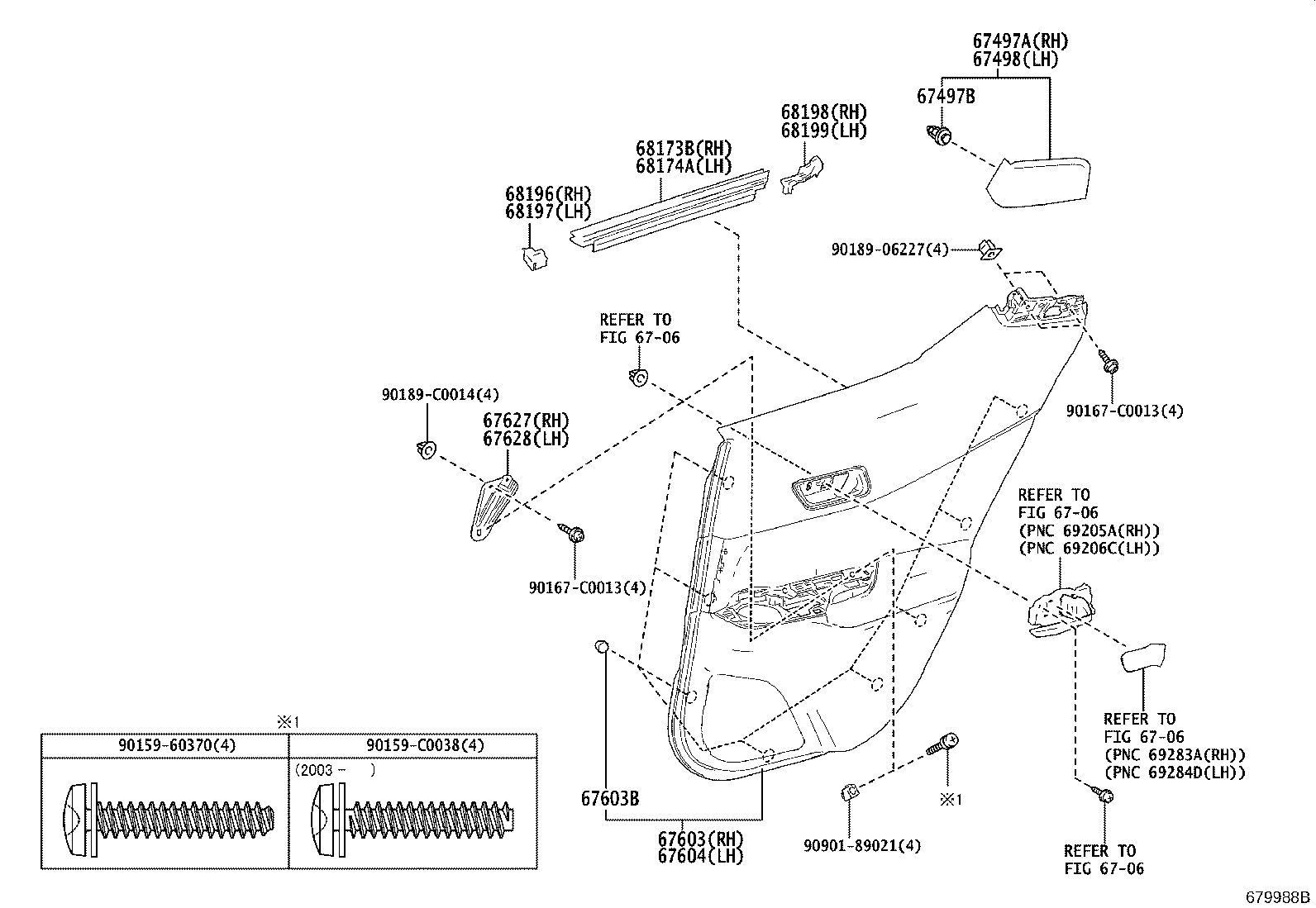 68103-F4040 GLASS SUB-ASSY, REAR DOOR, RH product image