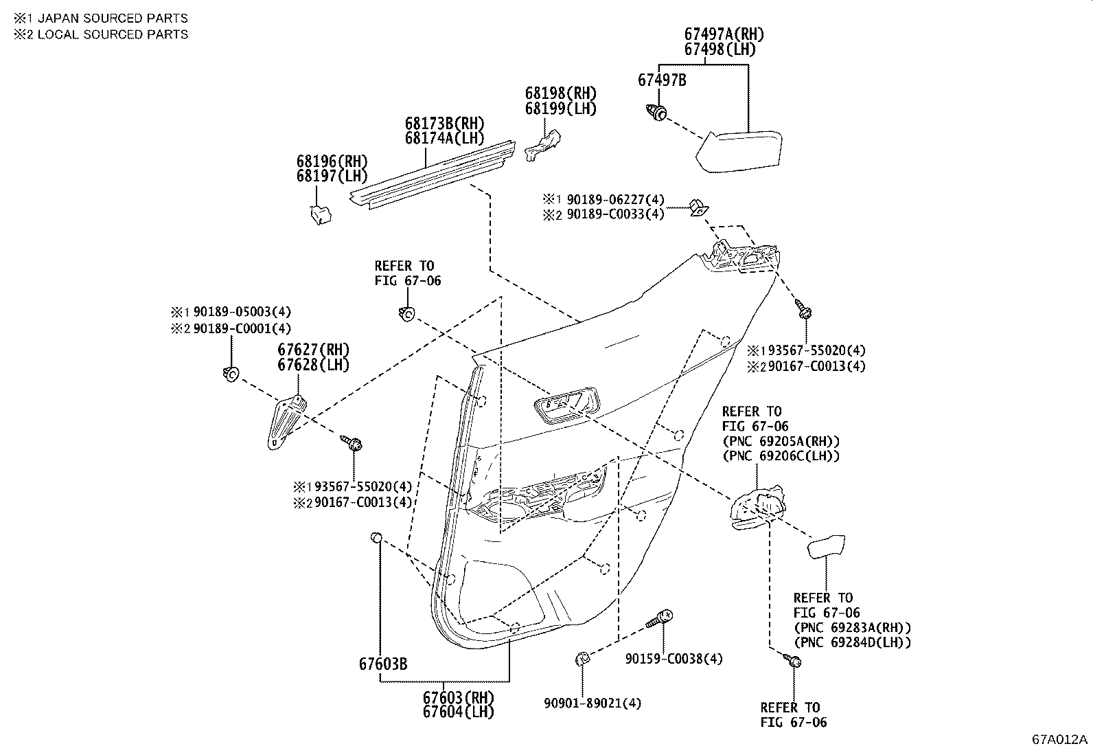 68103-F4050 GLASS SUB-ASSY, REAR DOOR, RH product image