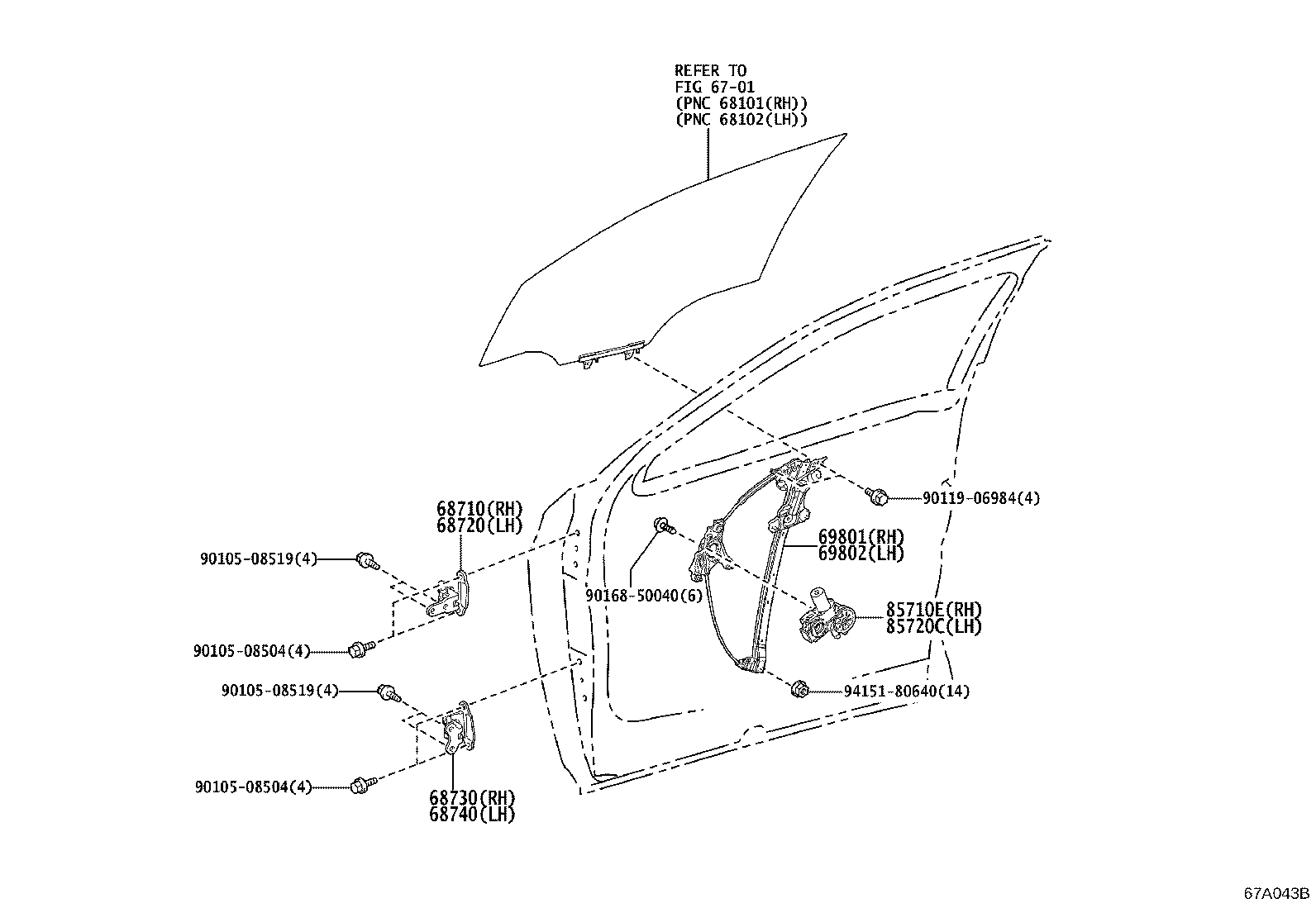 Toyota 85710-76020 MOTOR ASSY, POWER WINDOW REGULATOR, RH