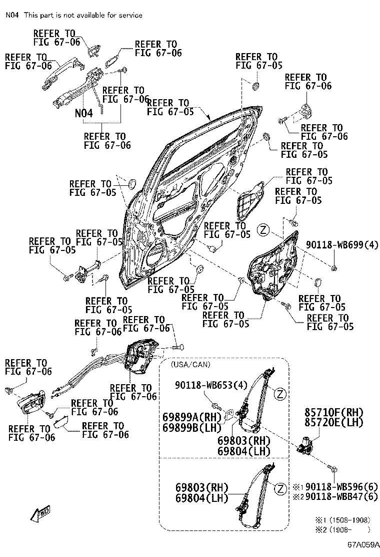 Toyota 68760-WB001 HINGE ASSY, REAR DOOR, UPPER LH