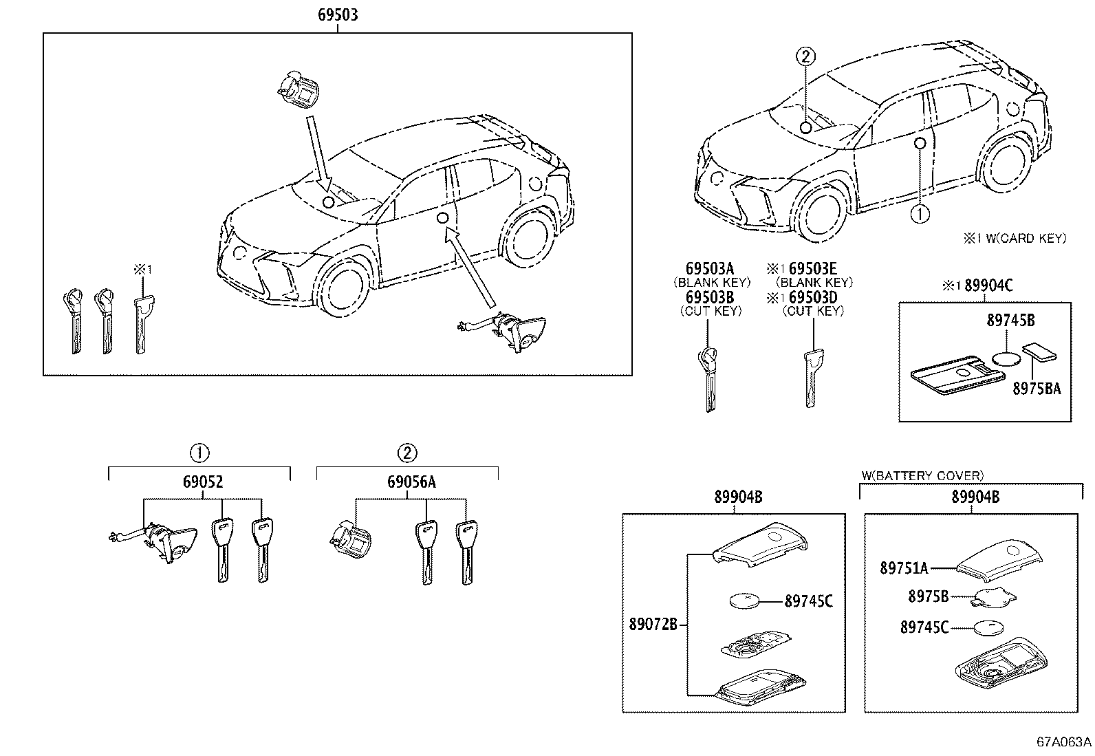 Toyota 69005-76130 CYLINDER SET, LOCK