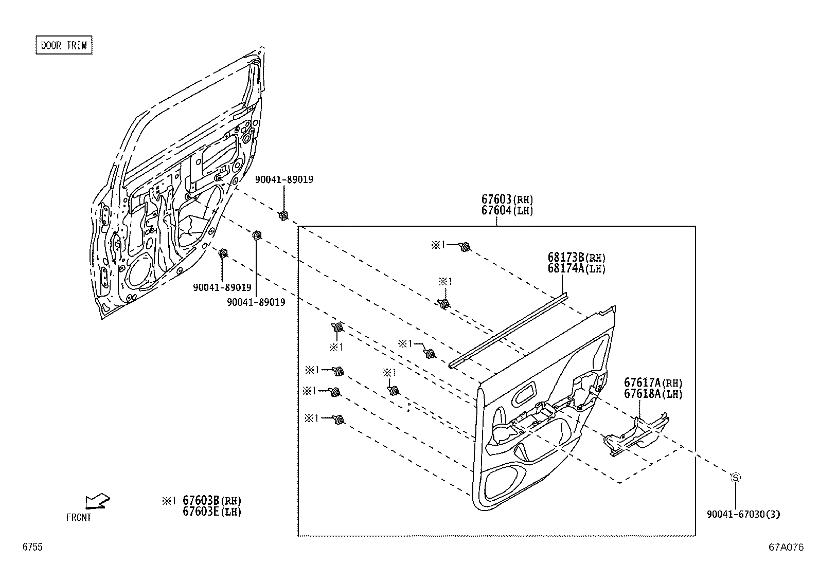 67004-BZ690 PANEL SUB-ASSY, REAR DOOR, LH product image